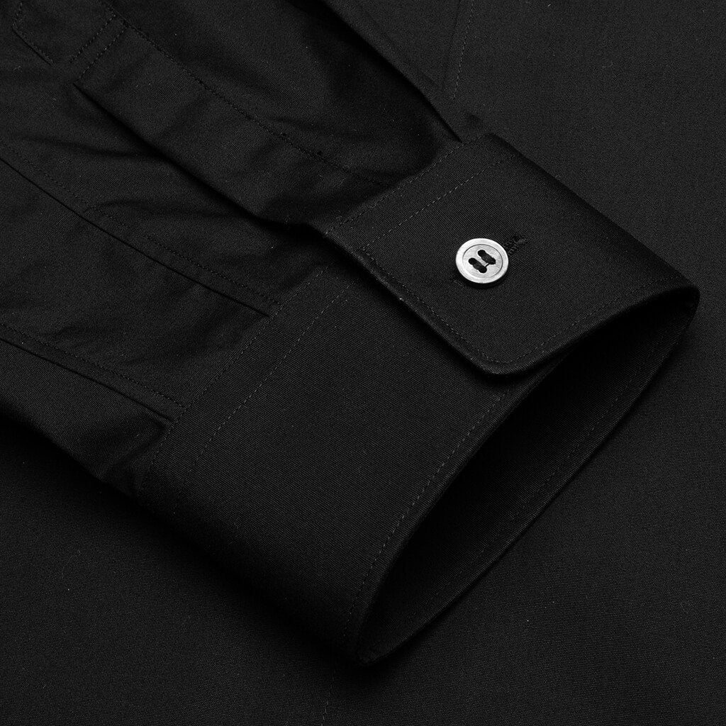 Small Black Emblem Button Down - Black