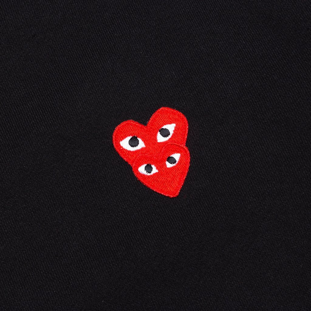 Women's Stacked Heart Hooded Sweatshirt - Black