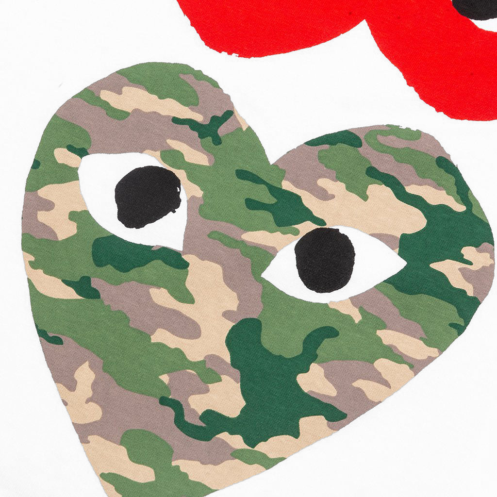 Women's Camouflage Mirror Heart T-Shirt - White