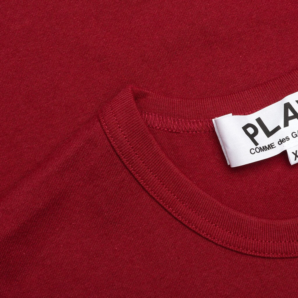 Women's Double Hearts T-Shirt - Burgundy