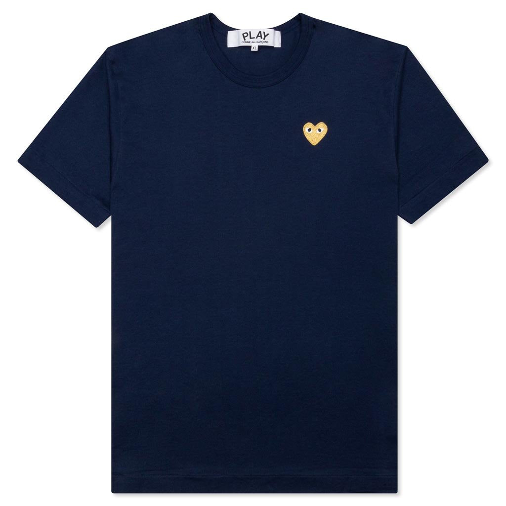 Women's Gold Heart T-Shirt - Navy
