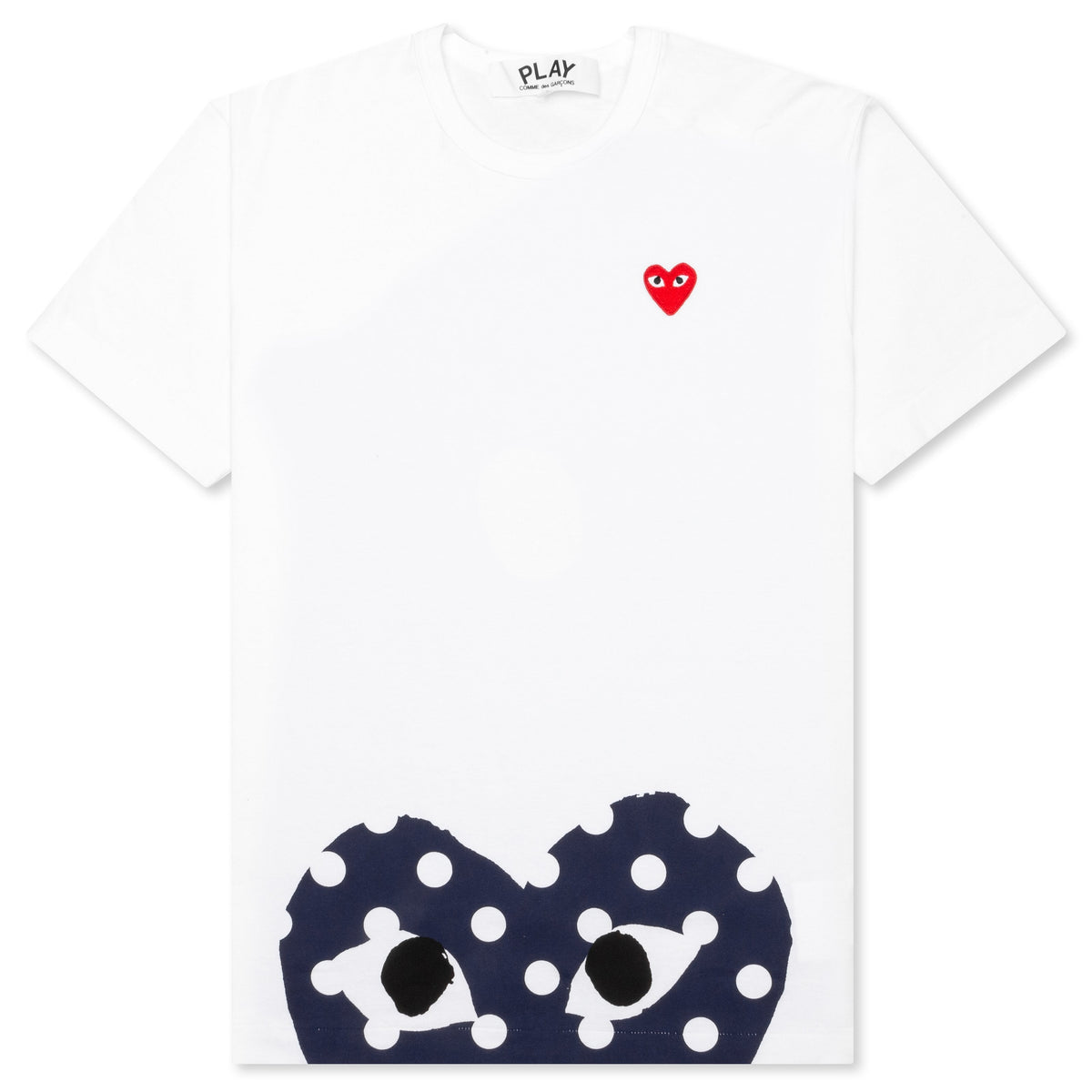 Women's Polka Dot Half Heart T-Shirt - White