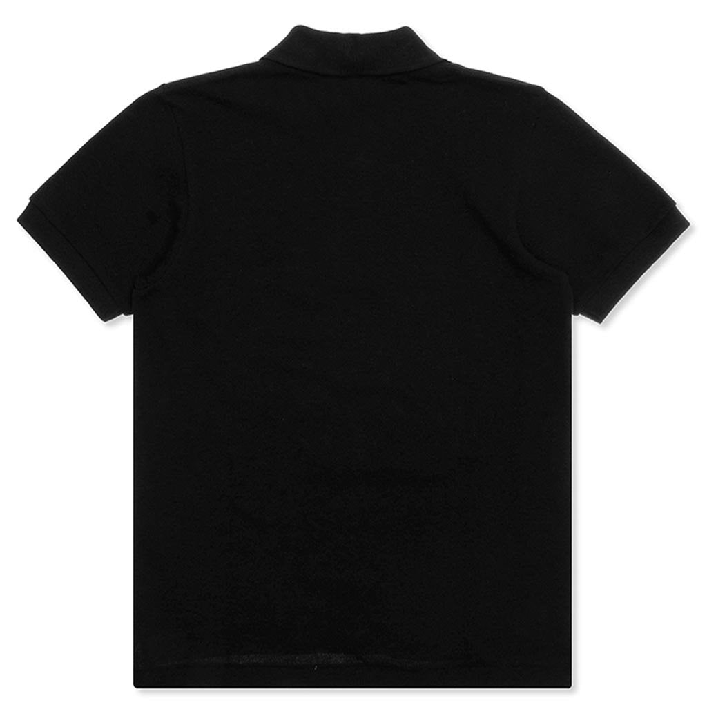 Women's CDG Heart Emblem Polo Tee - Black