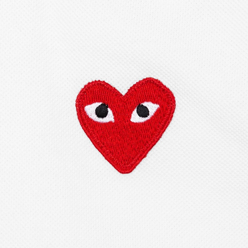 Women's CDG Heart Polo Shirt - White