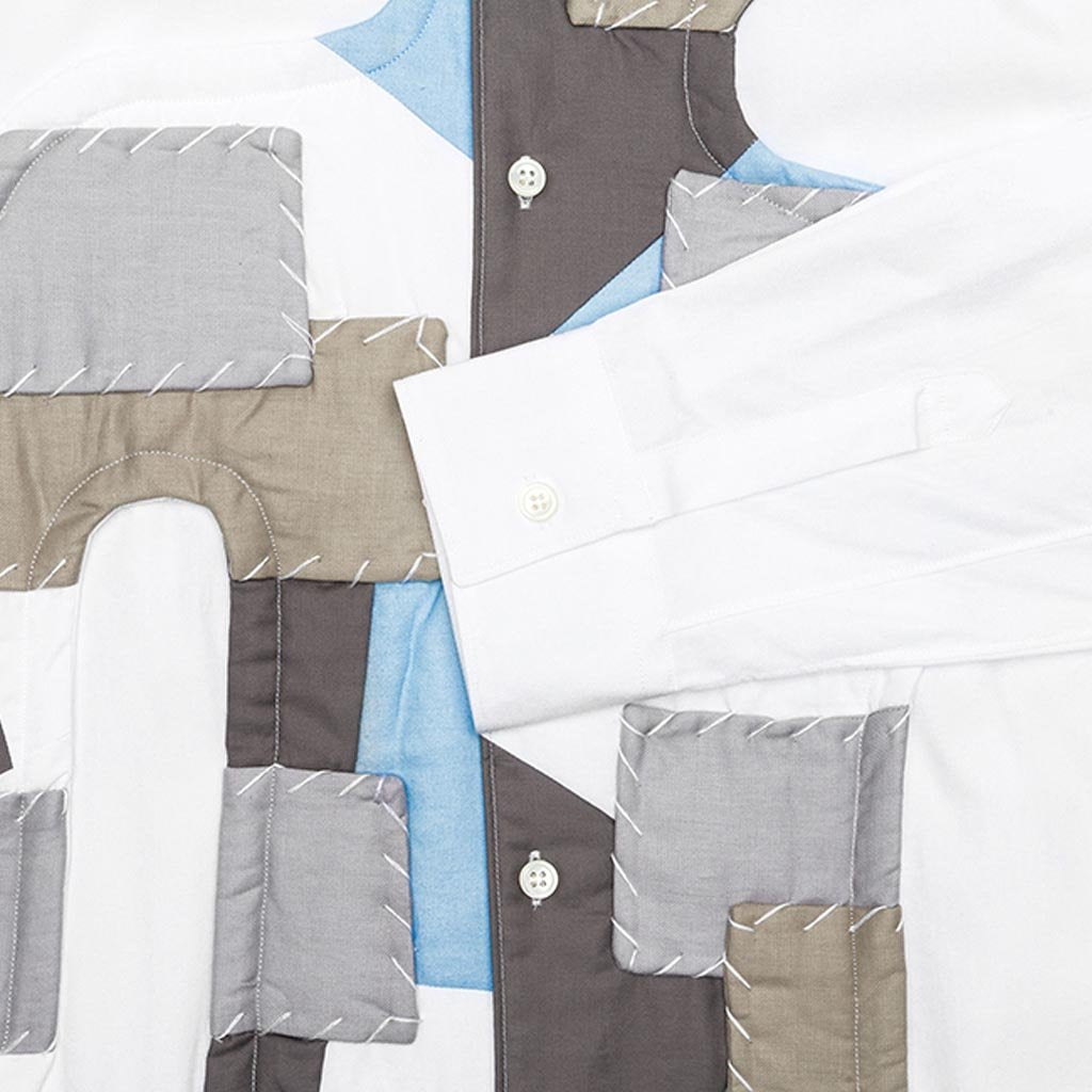 Comme Des Garcons SHIRT Mens Woven - White/Dark Grey