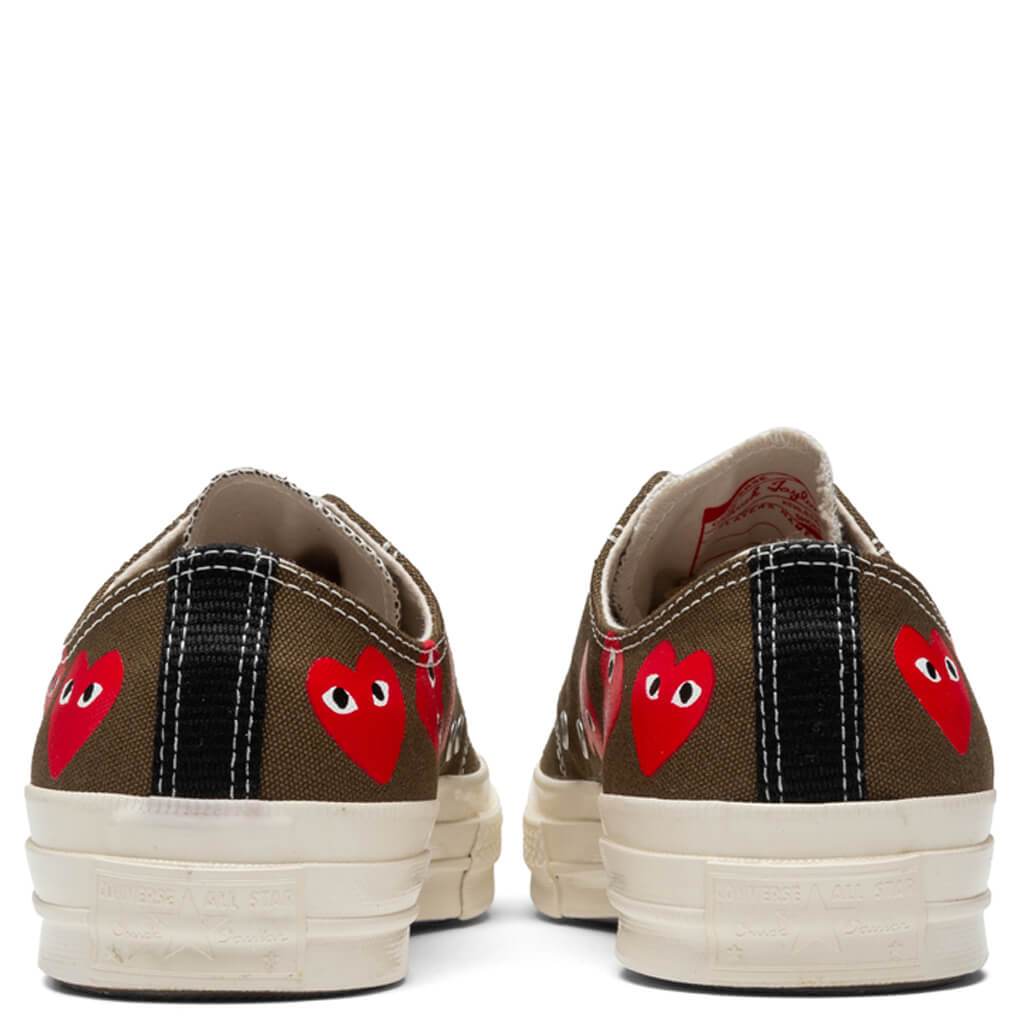 Converse x Comme Des Garcons PLAY All Star Chuck '70 Ox "Multi Heart" - Khaki