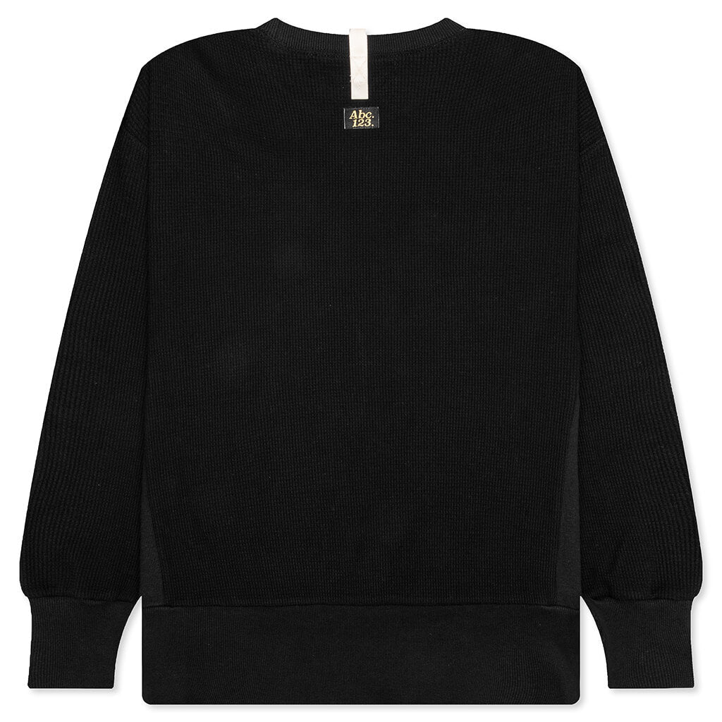 Waffle Crewneck - Anthracite Black