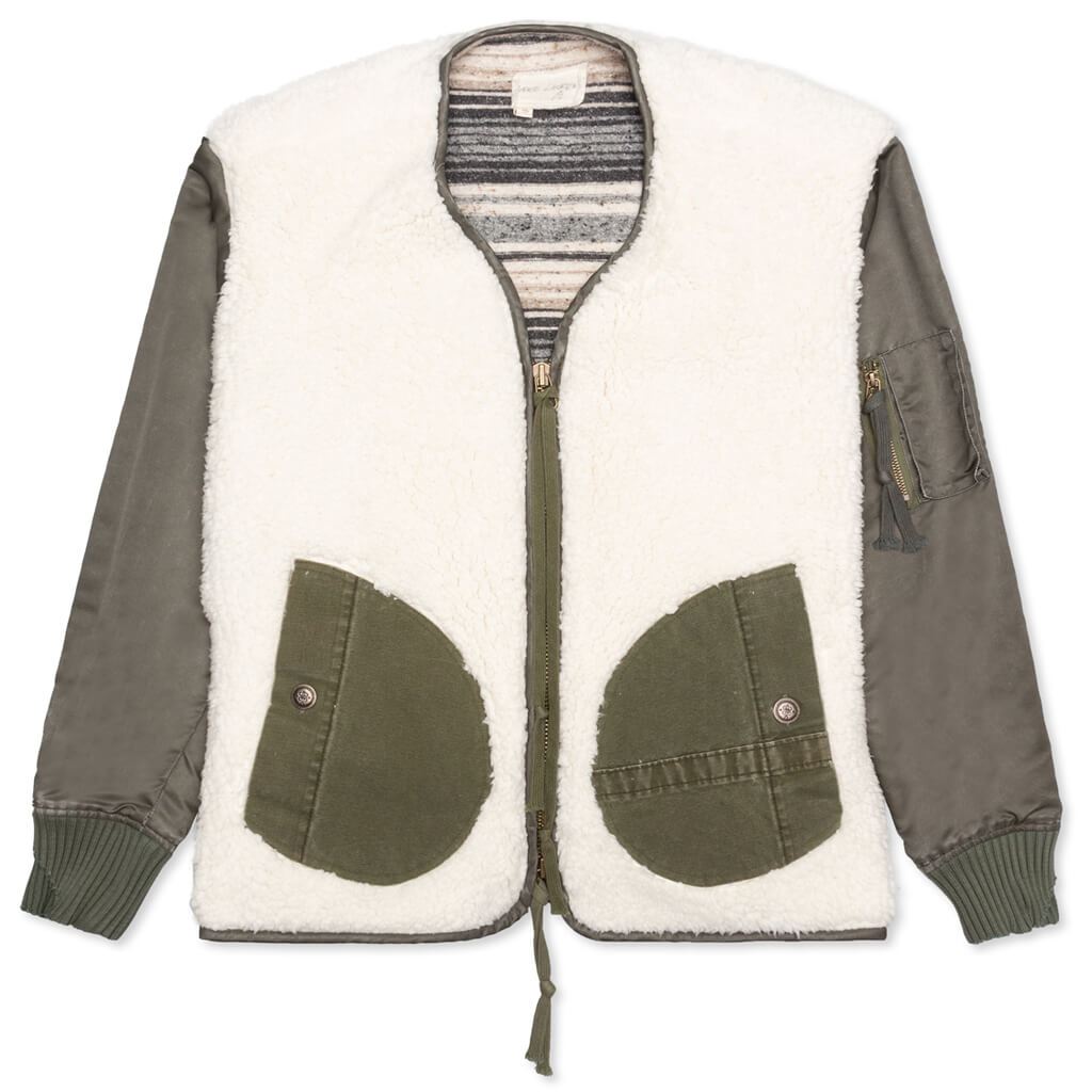 Sherpa / Washed Satin Modern - Ivory