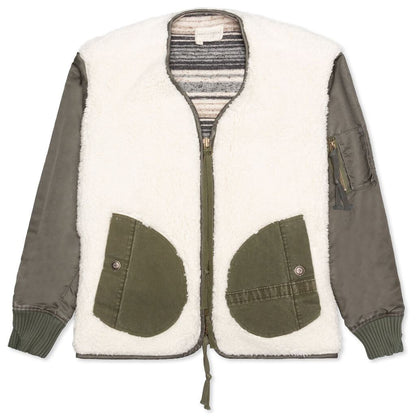 Sherpa / Washed Satin Modern - Ivory