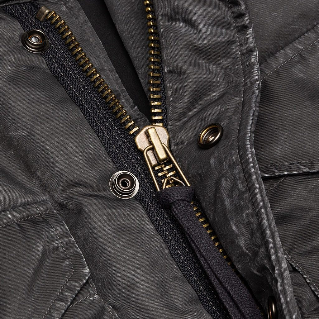 Washed Satin Utility Vest - Black