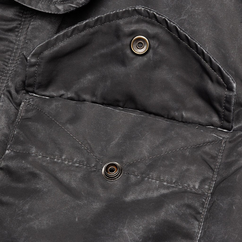 Washed Satin Utility Vest - Black