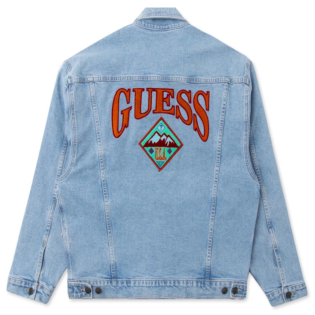 Guess Oversize Mountain Denim Jacket - Rivera Light Indigo