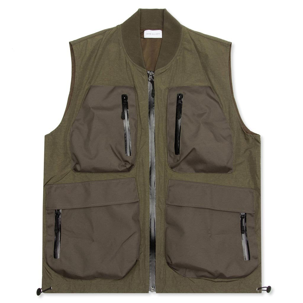 High Shrunk Nylon Utility Vest - Olive