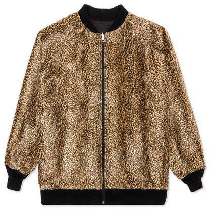 Reversible Rib Collar Jacket - Black/Leopard