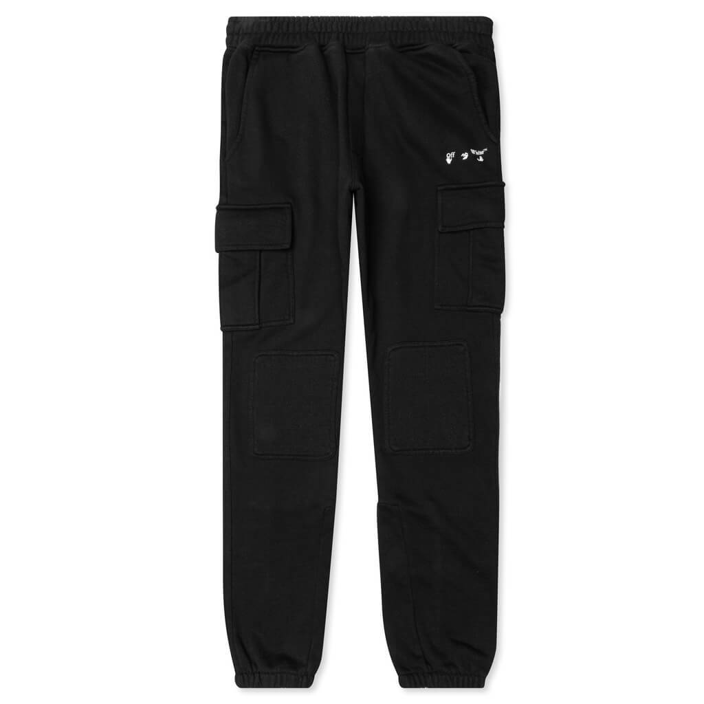 OW Logo Cargo Sweat Pant - Black/White