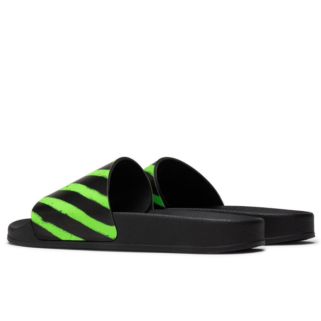 Spray Stripes Slider - Black/Green
