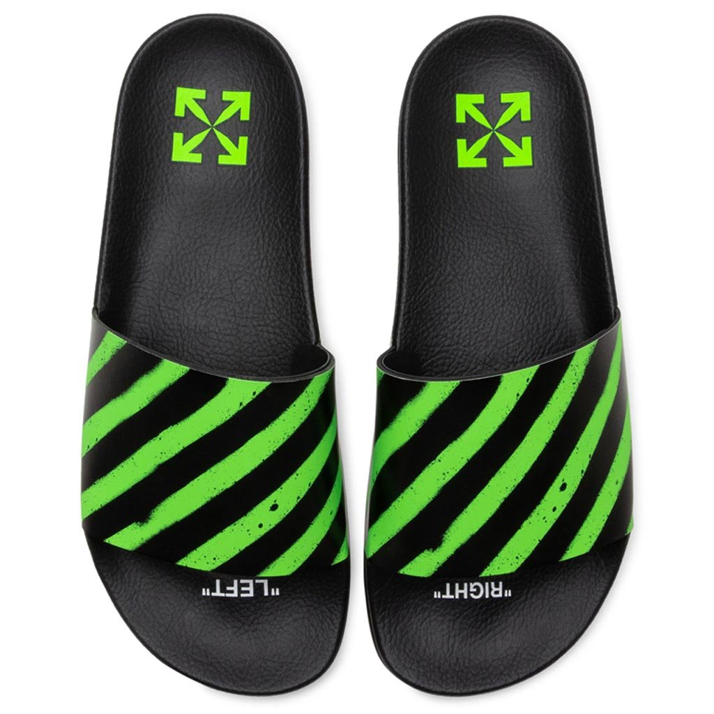 Spray Stripes Slider - Black/Green