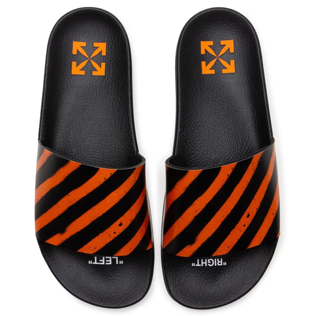 Spray Stripes Slider - Black/Orange