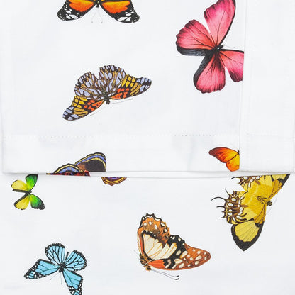 Butterfly Buckles Pants - White/Multi