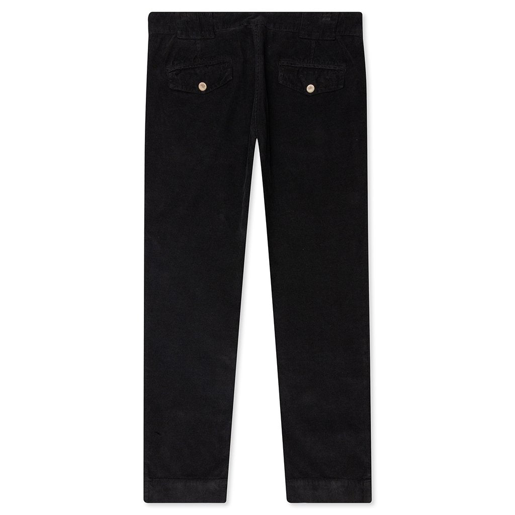 Corduroy Pockets Pants - Black/Black