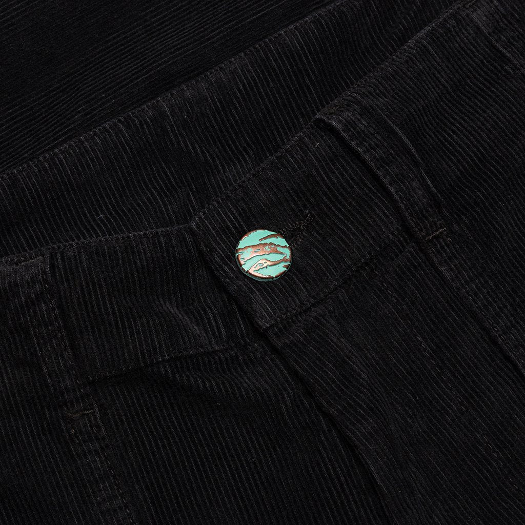 Corduroy Pockets Pants - Black/Black