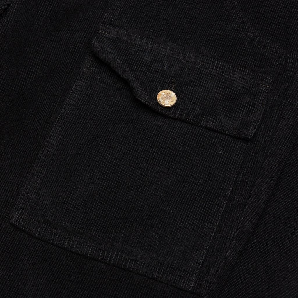 Corduroy Pockets Pants - Black/Black