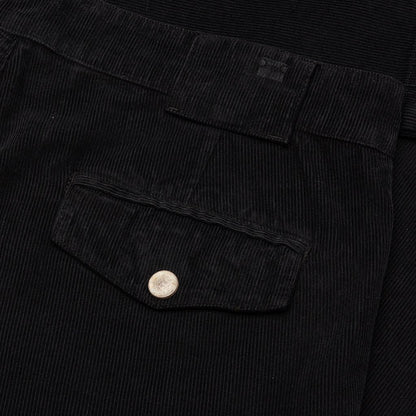 Corduroy Pockets Pants - Black/Black