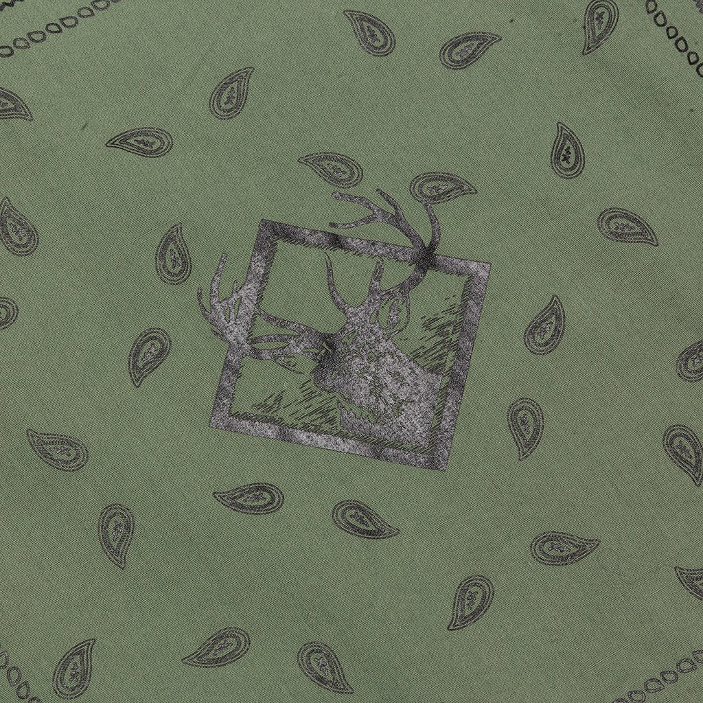 Bandana Patchwork Button Down Shirt - Sage