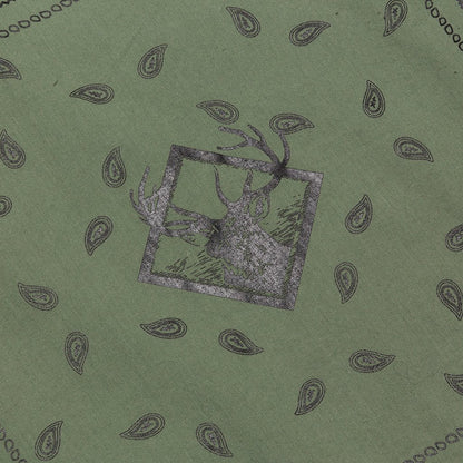 Bandana Patchwork Button Down Shirt - Sage