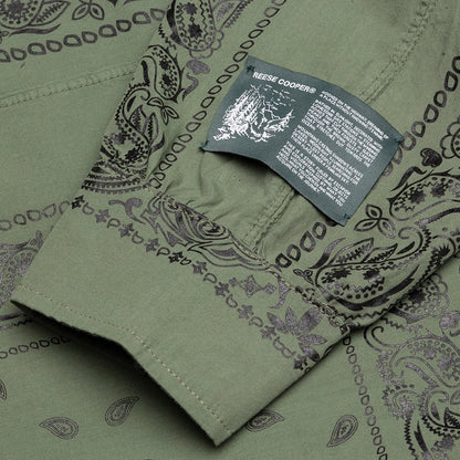 Bandana Patchwork Button Down Shirt - Sage