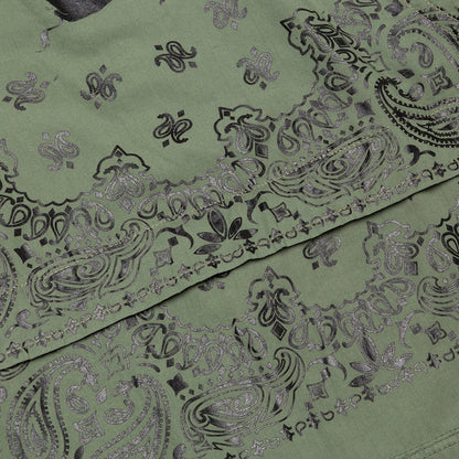 Bandana Patchwork Button Down Shirt - Sage