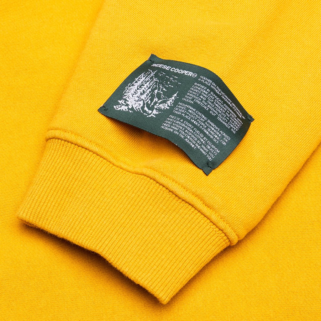 Branch Embroidery Hooded Sweatshirt - Yellow