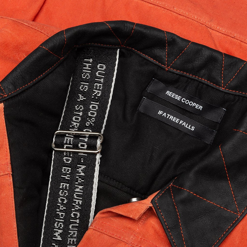 Waxed Cotton Trucker Jacket - Orange