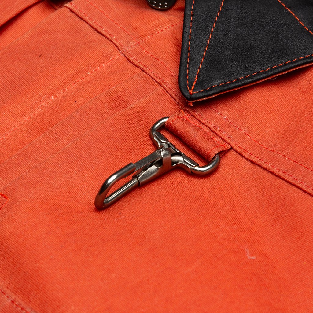Waxed Cotton Trucker Jacket - Orange