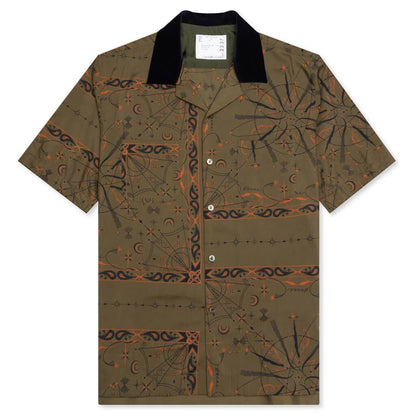 Sacai x Dr. Woo Bandana Print Shirt - Khaki