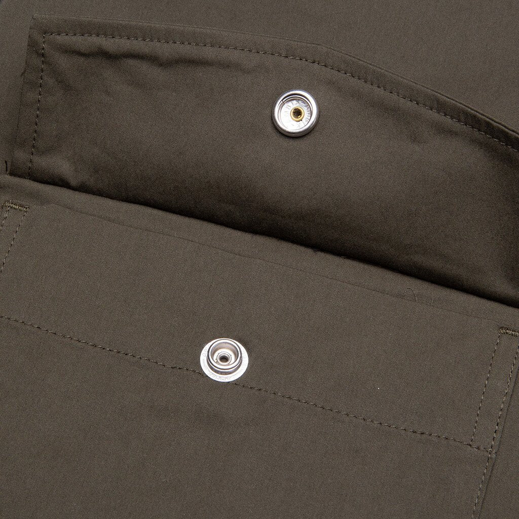 Crop Button Down Shirt - Olive