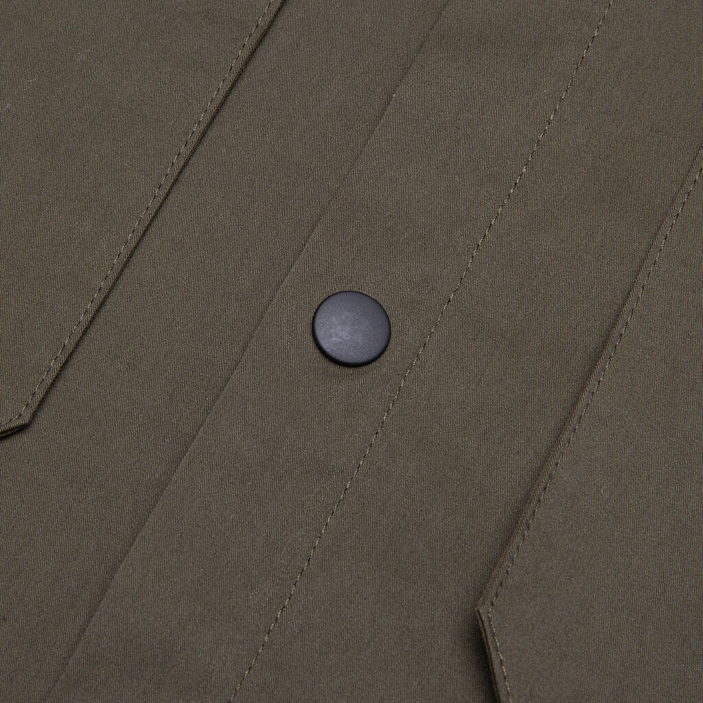 Crop Button Down Shirt - Olive