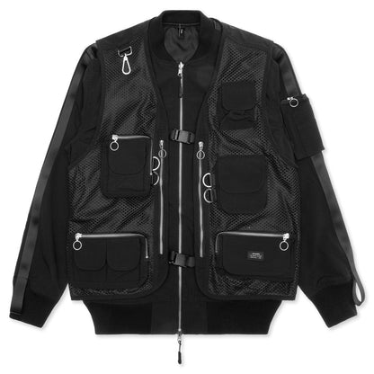 Reversible Utility Bomber Jacket - Black