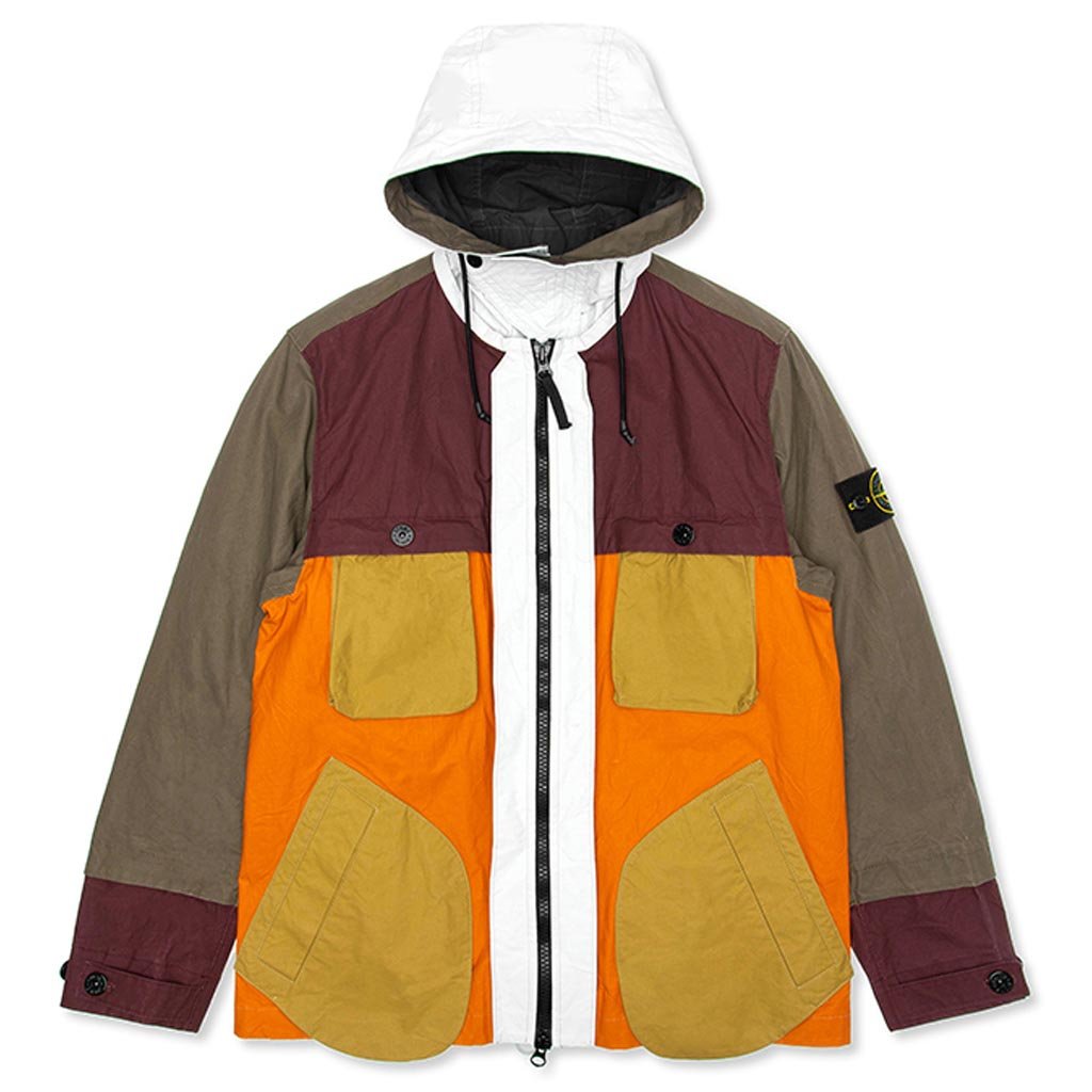 Tela Placcatta Bicolore Hooded Field Jacket - Orange