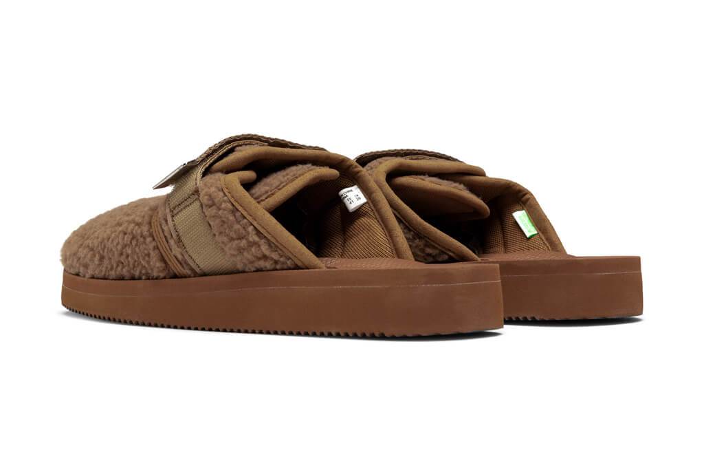 Suicoke x John Elliott Sherpa Fleece Sliders - Brown