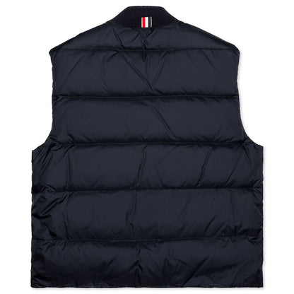 Downfilled Snap Front Vest - Navy