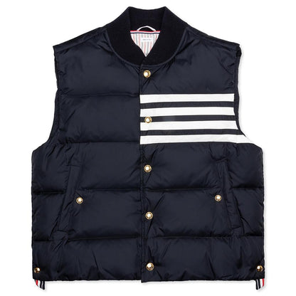 Downfilled Snap Front Vest - Navy