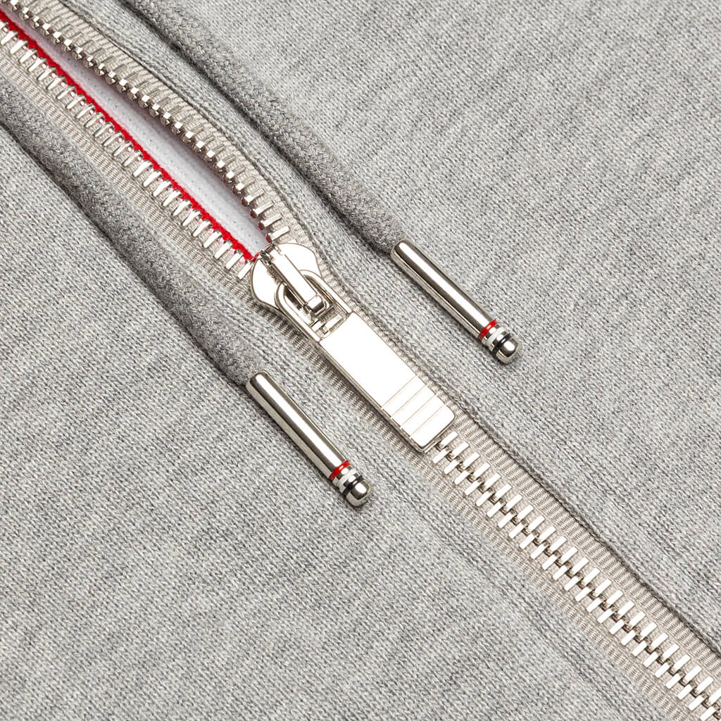 Zip-Up Pullover Hoodie - Light Grey