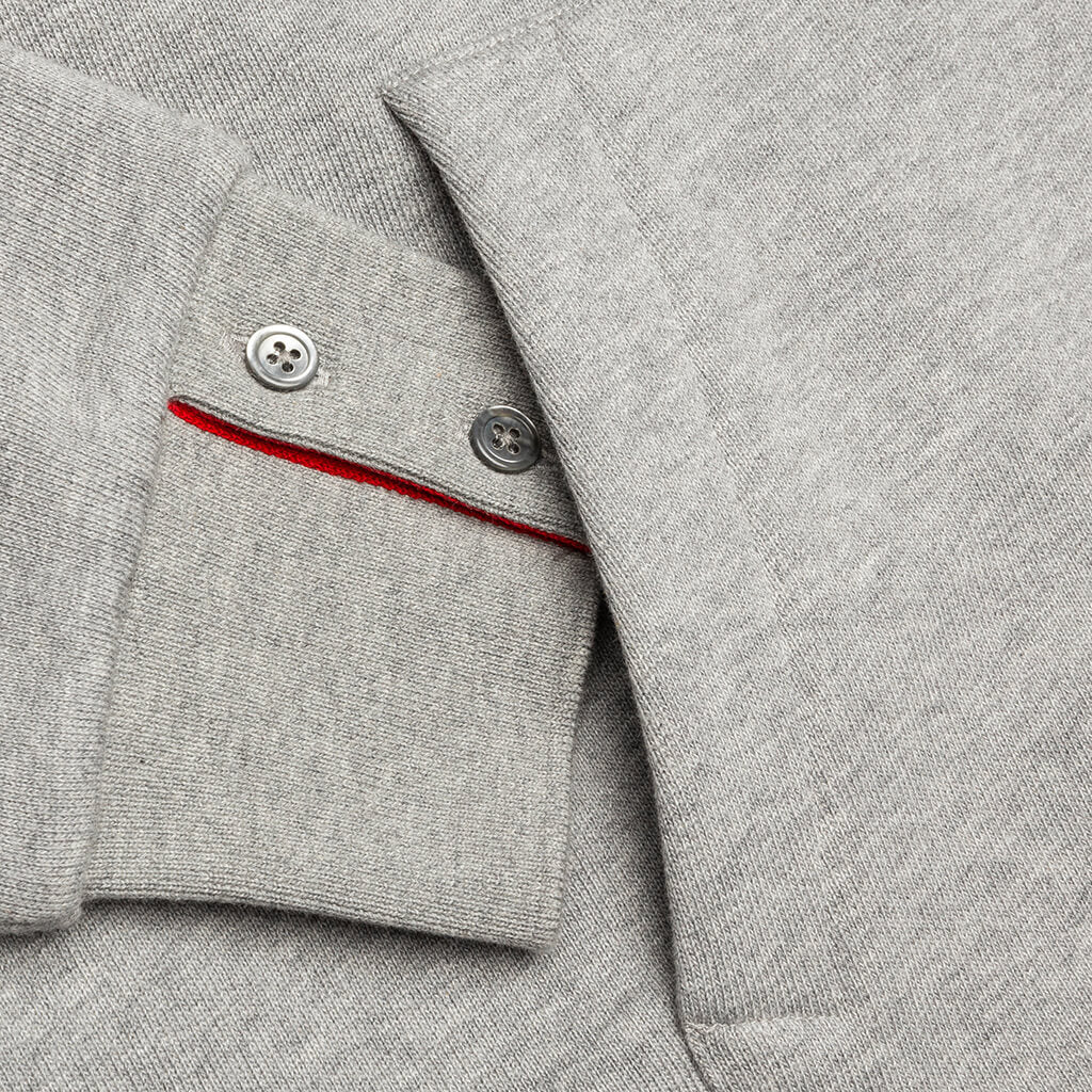 Zip-Up Pullover Hoodie - Light Grey