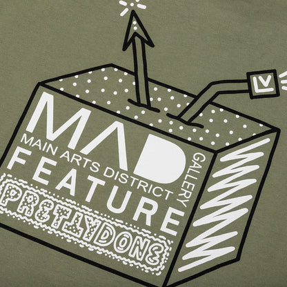 Feature x MAD Gallery x Pretty Done Direction Tee - Oil Green