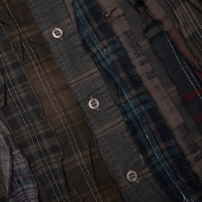 Over Dyed Ribbon Wide Shirt - Brown