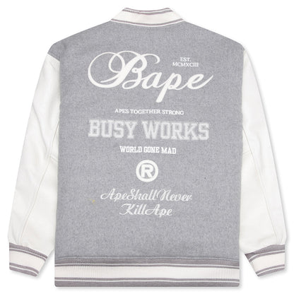 Bape Varsity Jacket - Grey