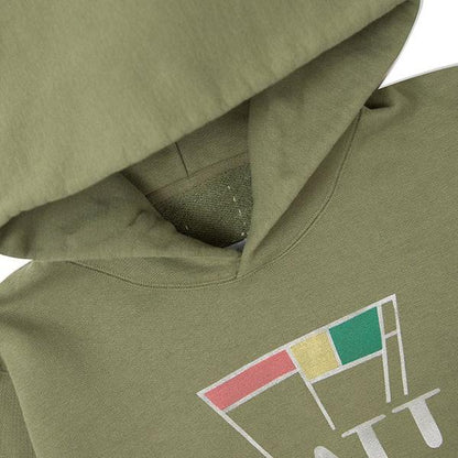 Stencil Pullover Hoodie 'Battery' - Olive